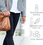 Pure Enrichment PureZone Mini Portable Air Purifier - Cordless True HEPA Filter Cleans Air & Eliminates 99.97% of Dust, Odors, & Allergens Close to You - Cars, School, & Office (White)