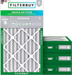 Filterbuy 12x24x4 Air Filter MERV 8 Essential Dust & Allergy Defense (4-Pack), Electrostatic Pleated HVAC AC Furnace Filters Replacement, Made in USA (Actual Size: 11.50 x 23.38 x 3.63)
