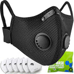 BASE CAMP M Plus Dust Mask, Breathable Reusable Face Mask with 6 Activated Carbon Filters for Woodworking Construction Mowing Grinding (Modern1)