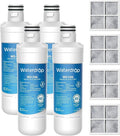 Waterdrop LT1000PC ADQ747935 Refrigerator Water Filter and Air Filter, Replacement for LG® LT1000P®, LMXS28626S, LFXS26973S, LFXS26596S, LFXS28596S, ADQ74793501, ADQ74793502 and LT120F®, 4 Combo