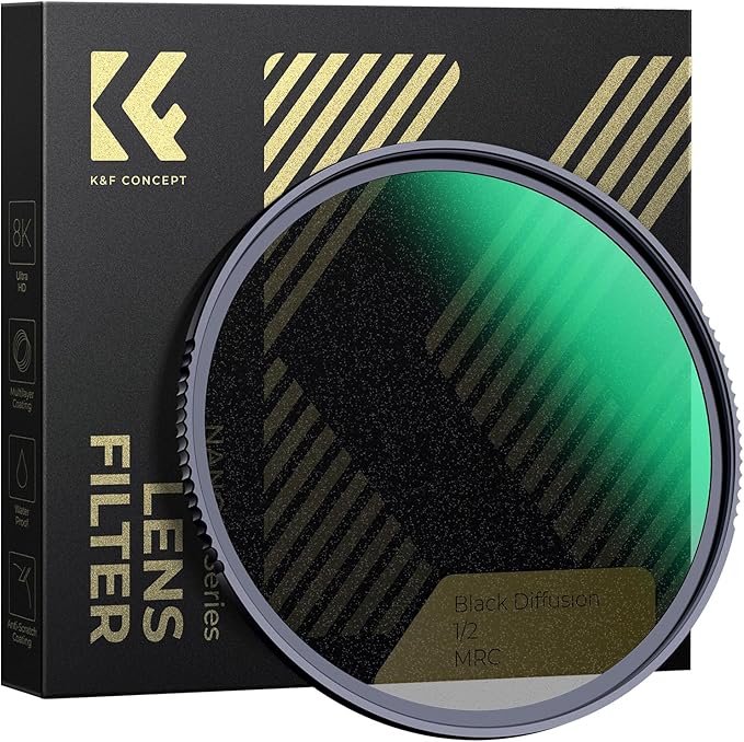 K&F CONCEPT 49mm Black Diffusion 1/2 Filter Mist Cinematic Effect Lens Filter with 28 Multi-Layer Coatings Waterproof/Scratch Resistant for Video/Vlog/Portrait Photography (Nano-X Series)