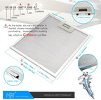 Updated W10169961A Range Hood Filter, Stove Vent Filter, Fits Whirlpool, Ikea, Kitchen Aid, Jenn Air, Aluminum Mesh Range Hood Grease Filters 10.5x12Inch, Hood Filters for Kitchen 2PCS