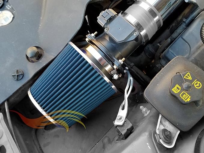BLUE 6" 152 mm Inlet Short Truck Air Cone Replacement Performance Washable Clamp-On Dry Air Filter (6" Tall)