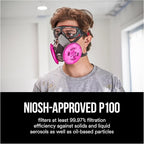 3M P100 Performance Filter 2091, 2 Pairs, Use With Any 3M Bayonet Mount Respirator, NIOSH-APPROVED P100 Filters, For Removal Of Mold, Lead Paint, & Working With Fiberglass Insulation (2091P2-DC)