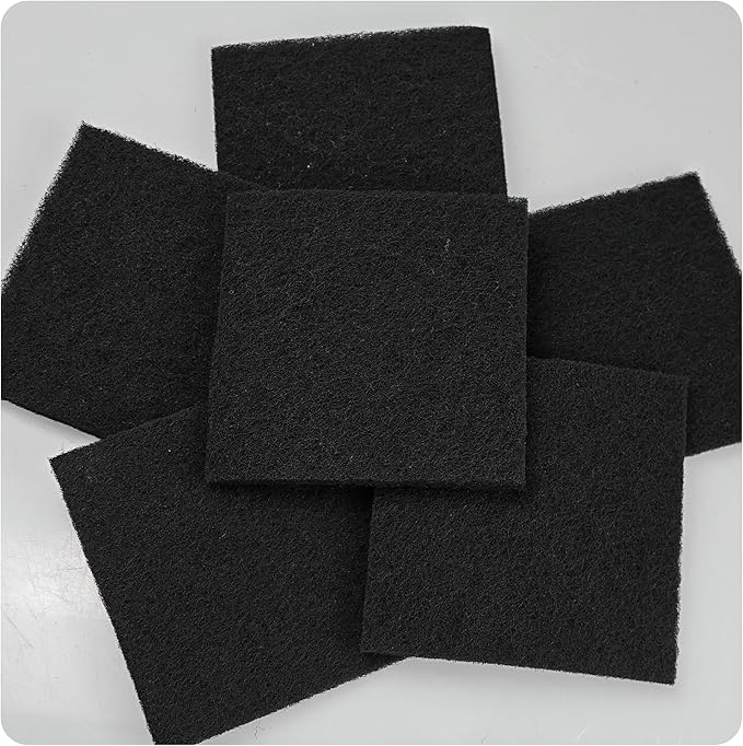 12PCS 5” Square Compost Bin Charcoal Filters, 0.4” Thick Activated Carbon Filters for Kitchen Countertop Compost Pail, Home Bucket Filter Replacements