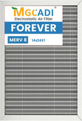 14x24x1 HVAC Furnace Air Filter, Lasts a Lifetime, Washable, the Last HVAC Filter You Will Ever Buy, Breathe Safely at Home or in the Office,Merv 8(Actual Size:13.5x23.5x0.82 Inch)