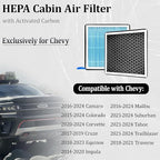 CF11966 Dedicated Cabin Air Filter With Activated Carbon For Impala Malibu Camaro Colorado Corvette Cruze Equinox Sonic Suburban Tahoe Trailblazer Traverse