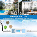 Misters for Outside Patio, Outdoor Water Misting Cooling System w Filter,99FT|30M. Backyard Mist Kit for Garden, Greenhouse, Fan,Deck,Umbrella,Canopy,Pool,Porch,Trampoline,Park,BBQ Party Accessories