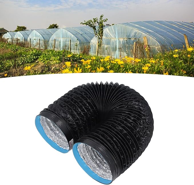 Respicefinem 7in Dryer Vent Exhaust Duct Hose Thickened PVC Aluminum Foil 6 56ft Flexible Insulated Air Ducting For Kitchens Greenhouses HVAC And Grow Rooms