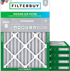 Filterbuy 17x22x2 Air Filter MERV 8 Essential Dust & Allergy Defense (5-Pack), Electrostatic Pleated HVAC AC Furnace Filters Replacement, Made in USA (Actual Size: 16.50 x 21.50 x 1.75)