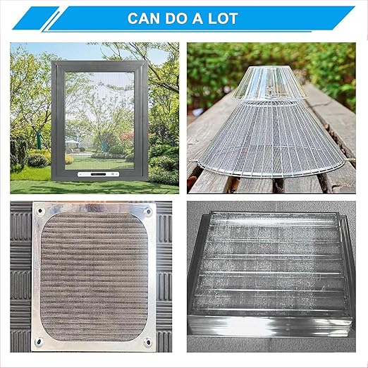 10 Mesh Stainless Steel Mesh Screen 304, 15.7'' x 147''(40cm x 375cm) Metal Mesh Screen, Rust Free Wire Screen Mesh, 2mm Hole Easy to Cut for Air Vent Mesh, Window Screen, BBQ, Craft DIY