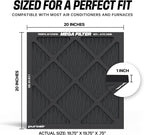 PuroAir MegaFilter - 20x20x1 Air Filter MERV 13 Activated CarbonTech Defense - Heavy Duty 3 Layer Furnace Filters Allergens, Pollen, Dust, Pet Dander, Smoke, Odors - HVAC Air Filter 20x20x1 (4-Pack)