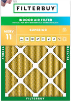 Filterbuy 24x25x4 Air Filter MERV 11 Superior Pet & Allergy Defense (1-Pack), Electrostatic Pleated HVAC AC Furnace Filters Replacement, Made in USA (Actual Size: 23.75 x 24.75 x 3.63)