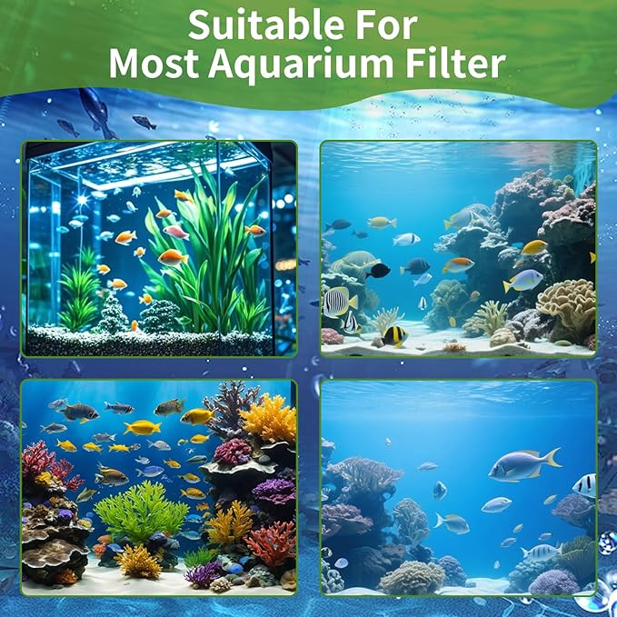 Aquarium Filter Floss 24"x36"x0.5" Filter Floss for Fish Tank -Micro Fine Multi-Layer Polishing Aquarium Filter Pad-Filter Media Roll for Crystal Clear Water Cut to Size