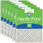 Nordic Pure 16x20x1 (Actual Size: 15 1/2 x 19 1/2 x 3/4) Pleated MERV 13 Air Filters 6 Pack