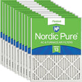 Nordic Pure 16x20x1 (Actual Size: 15 1/2 x 19 1/2 x 3/4) Pleated MERV 13 Air Filters 12 Pack