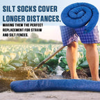 2 Pcs Sediment Filter Erosion Control Blanket Silt Fence Sock with Stuffers Drain Stormwater Sediment Filter for Erosion Control and Storm Drain Protection (Blue)