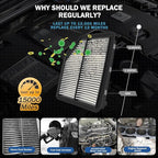 1Pcs Cabin Air Filter & 1Pcs Engine Air Filter Accessories for Honda CR-V CRV CR V 2012 2013 2014 L4 2.4L Activated Carbon Engine Cabin Air Filter Automotive Replacement for CF10134/ CA11258