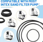 Pool Sand Filter Pump Seal Gasket Replacement for Intex Sand Filter Pumps Motor Seals, Pool Sand Pumps Part Hose Seals Repair Kit Include 11228 11412 L-Shape O-Ring Gasket and Air Release Valve