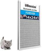 UBeesize 14x24x1 Reusable Electrostatic Air Filter HVAC AC Furnace Filter,MERV 8,Washable, Lasts a Lifetime,Permanent Air Filter,Breathe Fresher,Home And Office(Actual Size:13.38x23.38x0.82 Inch)