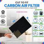 Cut to Fit Activated Carbon Filter Sheet 16” x 48” - Activated Carbon Air Filter for Air Purifiers Window AC Air Vent And More - Charcoal Filters Absorb Odors & Freshens the Air (4-Pack)