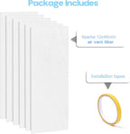 6 Packs Air Vent Filter 12x46inch Electrostatic Filter Media with Adhesive Tape for Air Vent, Air Conditioner, HVAC, Registers and Grilles, totall 12x276inch