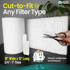 Aquatic Experts Aquarium Filter Floss for Fish Tank Filters - FilterFirst Aquarium Filter Pad - Media Roll for Crystal Clear Water, 3/4" - 1" Thick (18 Inch Wide, 12 Feet Long)