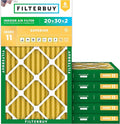 Filterbuy 20x30x2 Air Filter MERV 11 Superior Pet & Allergy Defense (6-Pack), Electrostatic Pleated HVAC AC Furnace Filters Replacement, Made in USA (Actual Size: 19.75 x 29.75 x 1.75)