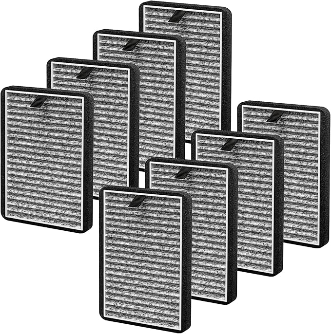 8 Pack DSTx HEPA + Carbon Filters Replacement Compatible with Clarifion DSTx Mini Personal Portable Air Purifiers for Home, Bedroom and Pets, Works for Dust, Smoke,Odors and Airborne Particles