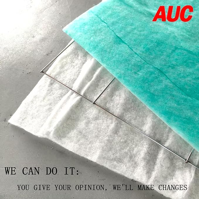 AUC Paint Booth Tacky Intake Filter Pad Series 55, 16" x 25" (20/case) Spray Booth Intake Filter with Internal Wire Support Frame