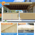 TANG Sun Shade Fabric Roll 8'x143' Shade Cloth for Garden Beige HDPE Mesh Shading Pergola Cover Replacement Canopy, 95% Blockage Sunshades for Outdoor Patio Backyard Plant