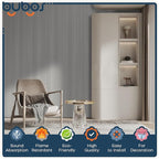 BUBOS 10 Pack Large Acoustic Panels, 48"X 12"X 0.4" Sound Proof Panels for Walls,Decorative Self-Adhesive Acoustical Wall Panels,3D Slat Sound Panels for Home Office Studio (White 01)