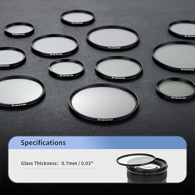 JJC 52mm Ultra Low Reflectivity UV Lens Protection Filter with 44 Multi-Coated, Waterproof Oil-Proof Scratch Resistant HD Camera Lens Filter