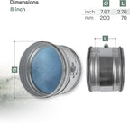 Vent Systems 8" Inch Inline Air Filter - Duct Filter - G4 Class Filtration Purifier System with Steel Mesh Screen - Air Vent Filters for Dust Collection/Air Purification - Rigid/Flexible Vent Hose
