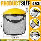Amylove 4 Pcs Safety Face Shield with Mesh Weed Whacking Face Shield Masks Chainsaw Gardening Weed Mover Protection (Yellow)