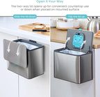 Home Zone Living Kitchen Compost Bin with CleanAura, Stainless Steel, Small and Compact Design, Includes Placement Attachments, 5 Liter Capacity, Silver