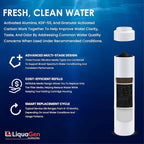 LiquaGen Activated Alumina + Carbon + KDF-55 Replacement Water Filter Cartridge – Helps Manage Fluoride, Chlorine & Taste, Refillable 2.5" x 10", 2.5" x 20", 4.5" x 10", 4.5" x 20" (2, 2.5" x 10")