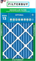 Filterbuy 20x36x2 Air Filter MERV 13 Optimal Smoke & Allergy Defense (1-Pack), Electrostatic Pleated HVAC AC Furnace Filters Replacement, Made in USA (Actual Size: 19.50 x 35.50 x 1.75)