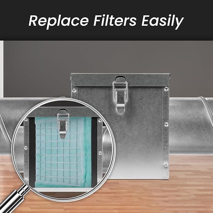 Repa Market 10" x 10" Replacement Air Filter for 8" Duct Filter Box – G3 Class Purifier Filter for Dust Collection, Lint Trap – Air Purifier – HVAC Ventilation System Filters, Home Improvement