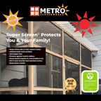 Pet & Weather Resistant Insect Screen - 17/14 Super Screen (72 in x 100 ft) - Mesh Screen for Patio Porch Pool Cage & Lanai - Replacement Screen Roll, Black - Dog & Cat Proof Screens for Windows