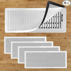 4 PCS White Magnetic Vent Covers - 4.7"x10.2" Magnetic Air Vent Screen - for Floor/Wall/Ceiling Registers - Easy Install, Secure Fit - Durable(Fits Registers 5" to 6" Wx 10" to11" L)