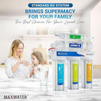 Max Water 5 Stage 100 GPD (Gallon Per Day) RO (Reverse Osmosis) Standard Water Filtration System for Heavy Duty - Under-Sink/Wall Mount - Model: RO-5W3