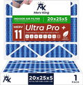 MervKing 20x25x5 Air Filter Actual Size: 19.88" x 24.88" x 4.38" MERV 11 MPR 1000-1200 | MADE IN USA | 1-Pack | Pleated HVAC AC Furnace Replacement