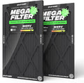 PuroAir MegaFilter - 14x24x1 Air Filter MERV 13 Activated CarbonTech Defense - Heavy Duty 3 Layer Furnace Filters Allergens, Pollen, Dust, Pet Dander, Smoke, Odors - HVAC Air Filter 14x24x1 (2-Pack)