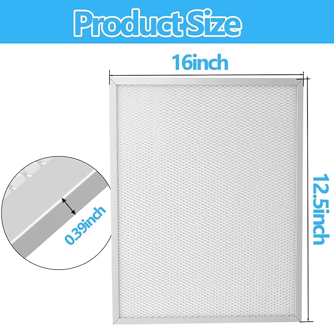 Air Cleaner Filters 50000293-002 16" X 12.5" Replacement Honeywell Electronic Air Cleaner F300 F300A F50F F58F Fits Honeywell HVAC Furnace Mesh PostFilters -2 Pack