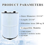Pool Filter Compatible with 27002-0200S, PLM200, System 2 Modular Media, 200 sq.ft Pool Filter