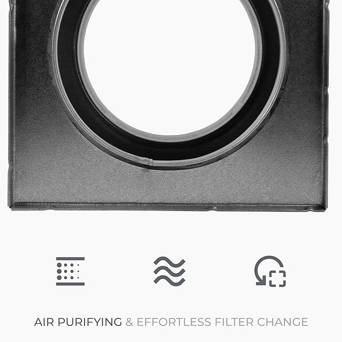 4 Inch Filter Box - Inline Duct Filter for Round Duct - Galvanized Steel Air Filter with EPDM Rubber Seal Gaskets - Intake Filter Ventilation - Air Filtration System for Home