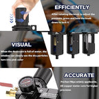 NEWPO 3/8" NPT 3 Stage Air Dryer for Compressor, Air Drying System with 5＆0.01 Micron Filter Cartridge，Desiccant Dryer & Air Regulator, Metal Bowl Semi-Auto Drain