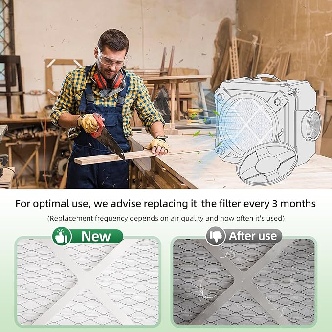 MERV-10 Air Filter Replacement Compatible with AlorAir CleanShield HEPA 550,Abestorm HEPA 550 Air Scrubber, 14.8" x 13.7" x 0.8" First-Stage Filtration, 10-Pack