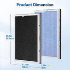 2 PACK MSA3/MSA3S HEPA Replacement Filter Compatible with Membrane Solutions MSA3 and MSA3S Device, 3-Stage HEPA Filter
